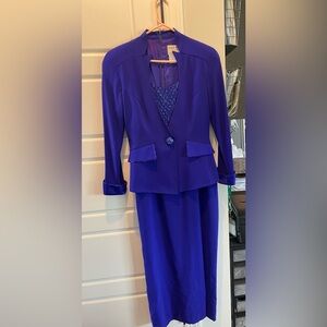 Mother of the bride dress in royal purple color.